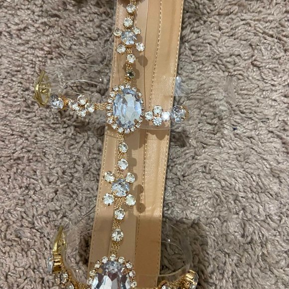 bejeweled nude gladiator sandals - Picture 3 of 7